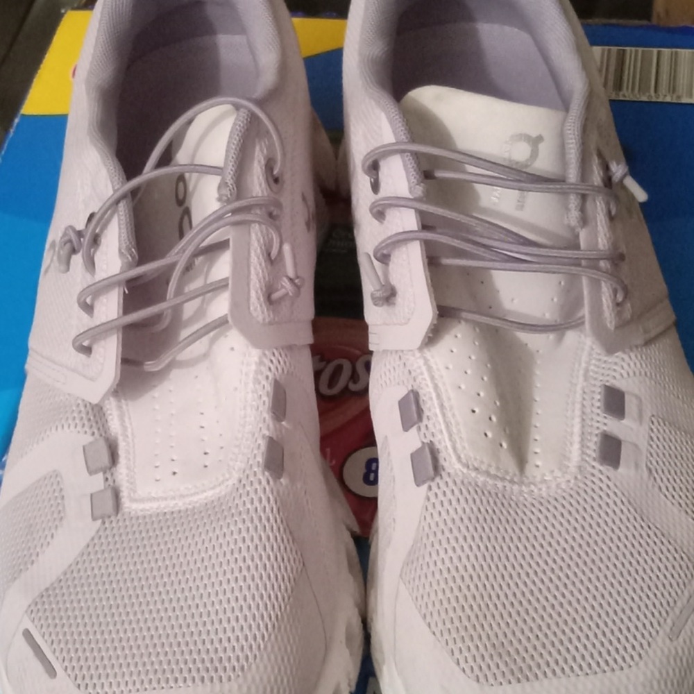 Women's White and Light Gray Athletic Sneakers